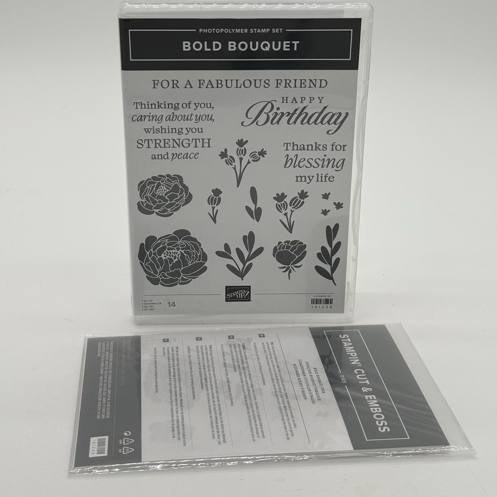 Stampin' Up Bold Bouquet Stamp Set & Dies Caring Friend Blessing Birthday Flower